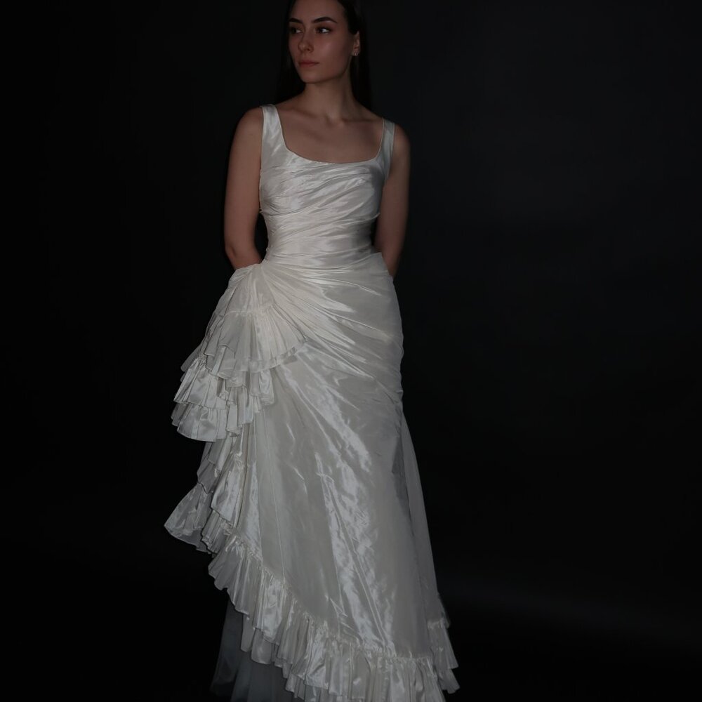 Brand New US 2 Cymbeline Asymmetric Silk Evening Gown